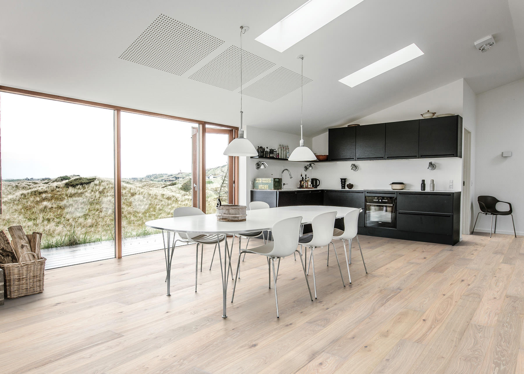 Open dining room and kitchen